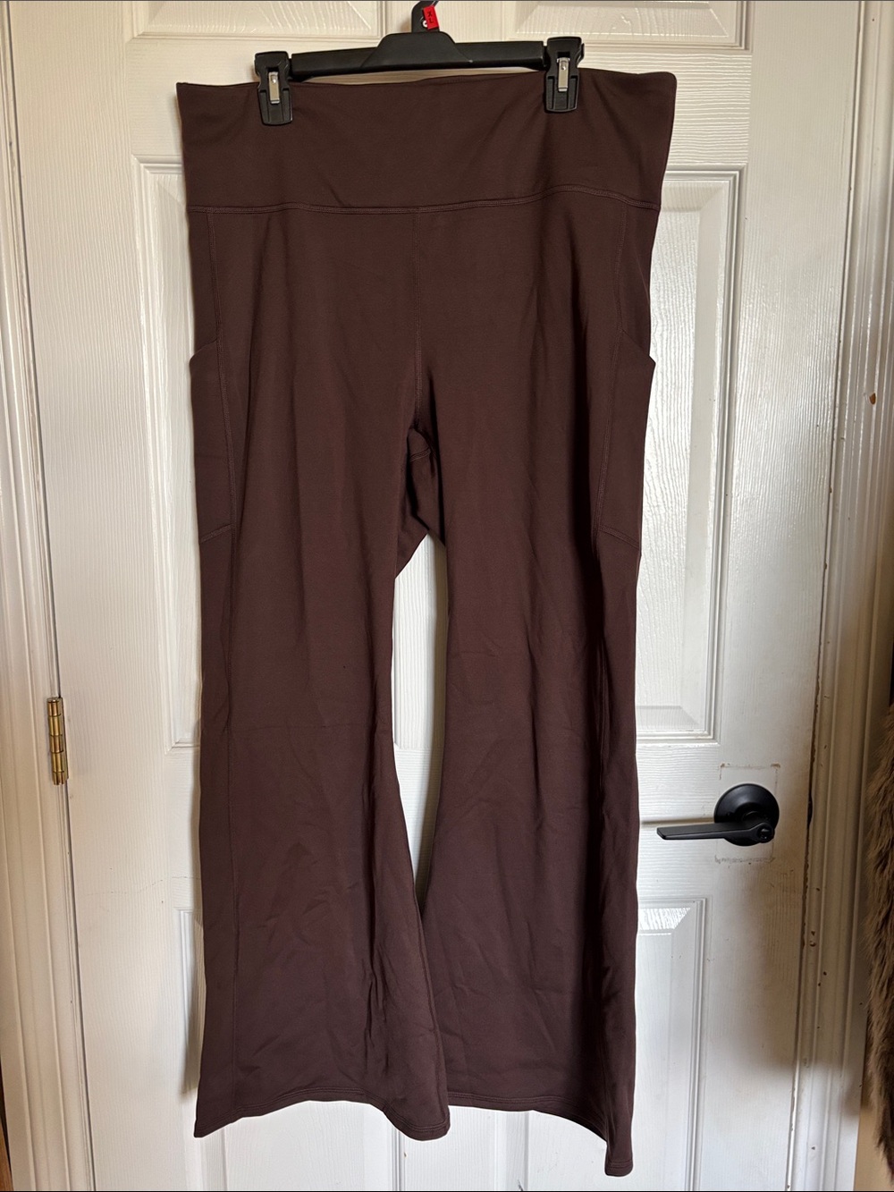 Fabletics Chocolate Brown FLEECE High-Waist Flare Leggings xxl